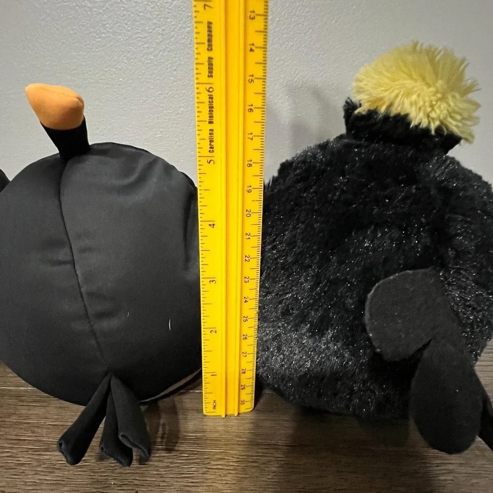 Angry Birds Plush Lot Black Bomb Bird Backpack Clips Stuffed Animal Collection